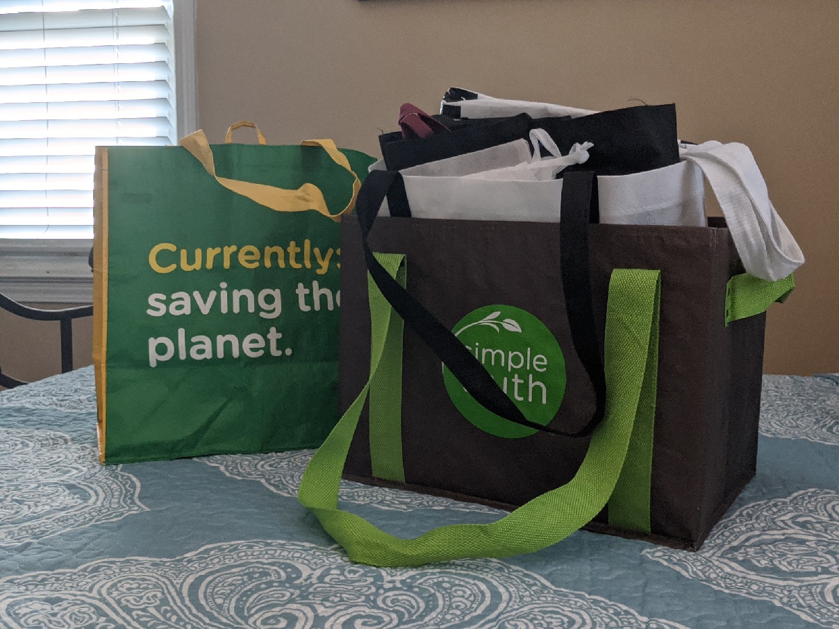 image of a variety of reusable bags for sustainable plastic alternative